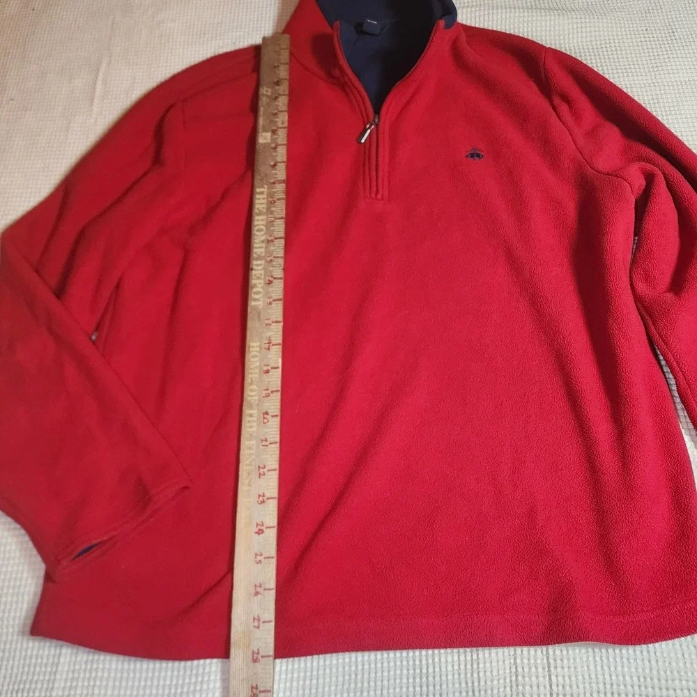 Brooks Brothers 1/4 Zip Sweater Men's XLarge Red Long Sleeve Pullover